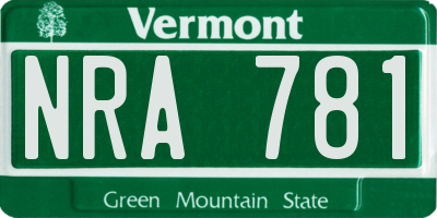 VT license plate NRA781