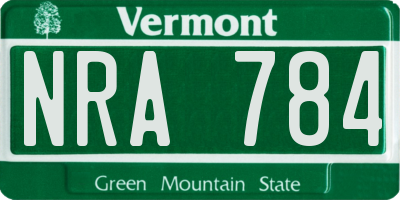 VT license plate NRA784