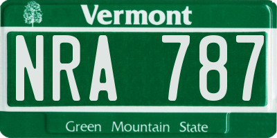 VT license plate NRA787