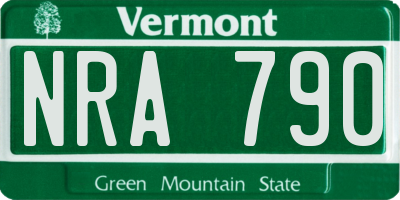 VT license plate NRA790