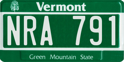 VT license plate NRA791