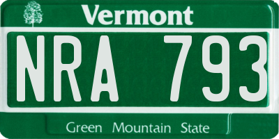 VT license plate NRA793