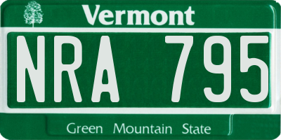 VT license plate NRA795