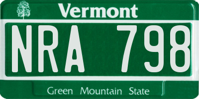 VT license plate NRA798