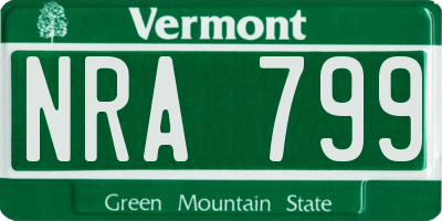 VT license plate NRA799