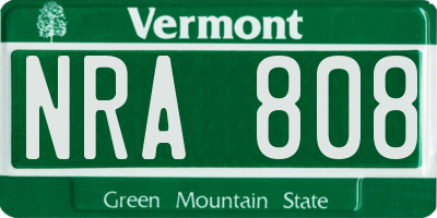 VT license plate NRA808