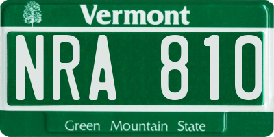 VT license plate NRA810