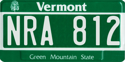 VT license plate NRA812