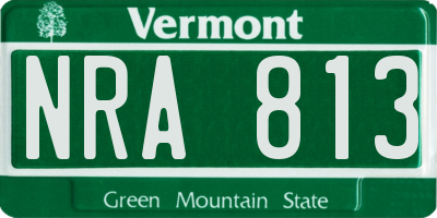 VT license plate NRA813