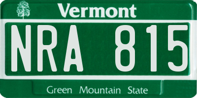 VT license plate NRA815