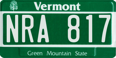 VT license plate NRA817