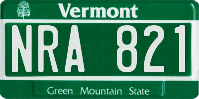 VT license plate NRA821
