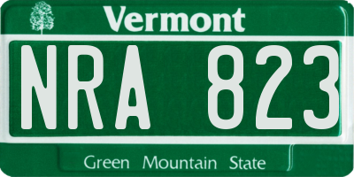 VT license plate NRA823