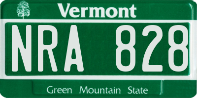 VT license plate NRA828