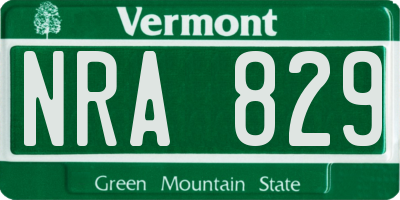 VT license plate NRA829
