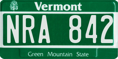 VT license plate NRA842