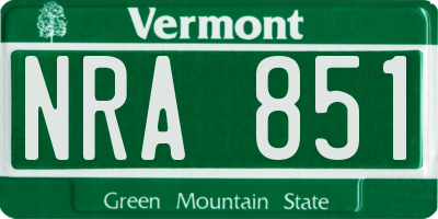 VT license plate NRA851