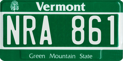 VT license plate NRA861