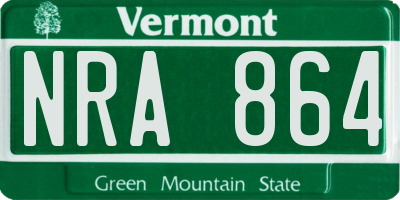 VT license plate NRA864