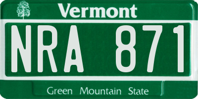 VT license plate NRA871