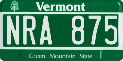 VT license plate NRA875