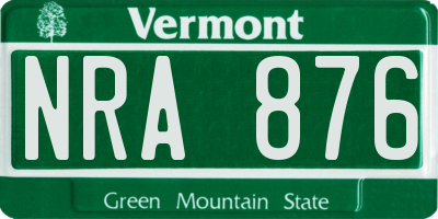 VT license plate NRA876