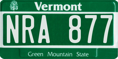 VT license plate NRA877
