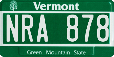 VT license plate NRA878