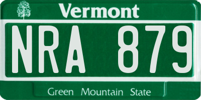 VT license plate NRA879
