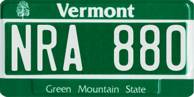 VT license plate NRA880