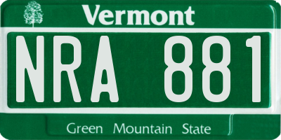 VT license plate NRA881