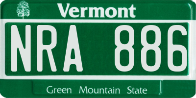VT license plate NRA886