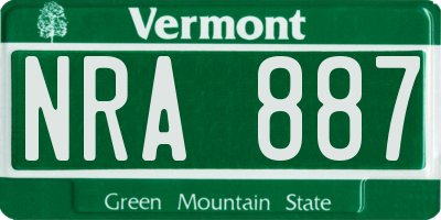 VT license plate NRA887