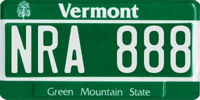 VT license plate NRA888
