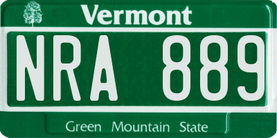 VT license plate NRA889