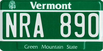 VT license plate NRA890