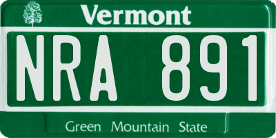 VT license plate NRA891