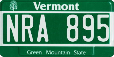 VT license plate NRA895