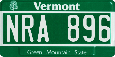 VT license plate NRA896