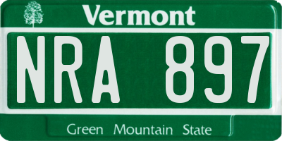 VT license plate NRA897