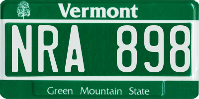 VT license plate NRA898