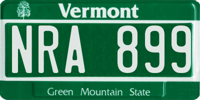 VT license plate NRA899
