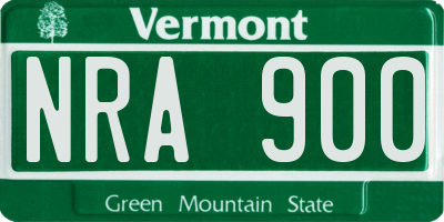 VT license plate NRA900