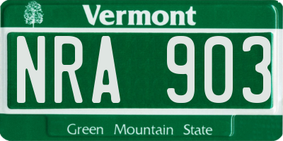 VT license plate NRA903