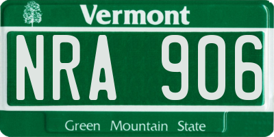 VT license plate NRA906