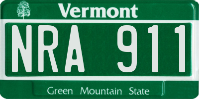 VT license plate NRA911