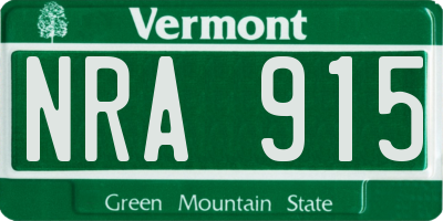 VT license plate NRA915
