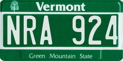 VT license plate NRA924