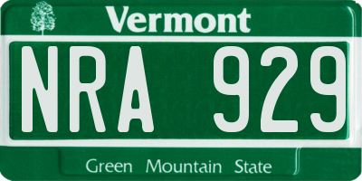 VT license plate NRA929