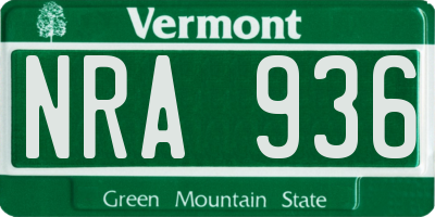 VT license plate NRA936
